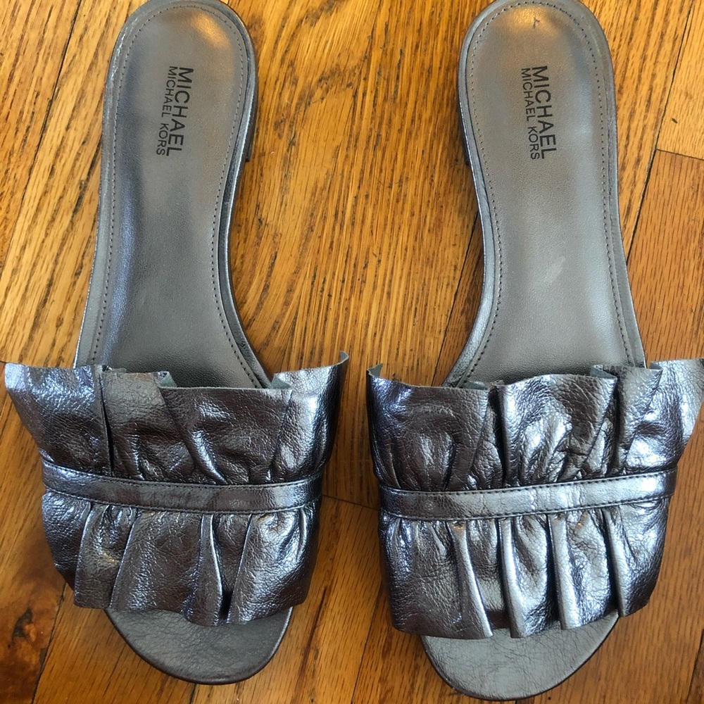 Michael Kors metallic slides
